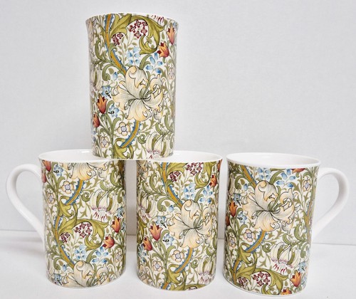 Golden lily mugs set bone - lily, of