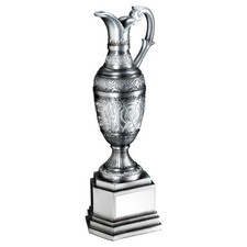 Painted Silver Golf  Claret Jug Trophy - 12in FREE Engraving