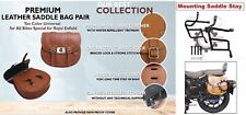 Fit For Royal Enfield "New Classic 350 Brown Leather Saddle Bag & Saddle Stay"