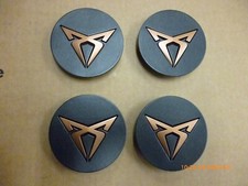 NEW GENUINE CUPRA ALLOY WHEEL CENTRE CAPS x 4 COPPER/SATIN BLACK 5FA601171A UPR