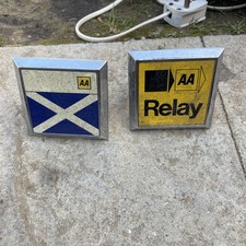 Vintage Aa Car Badge X2 Rare