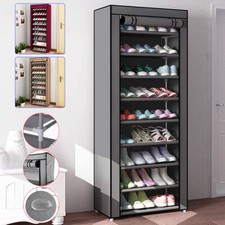 27 Pairs 10 Tier Shoes Cabinet Dustproof Storage Organiser Shoe Rack Stand Holds