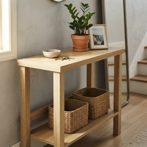 Sturdy wooden narrow console - sturdy,
