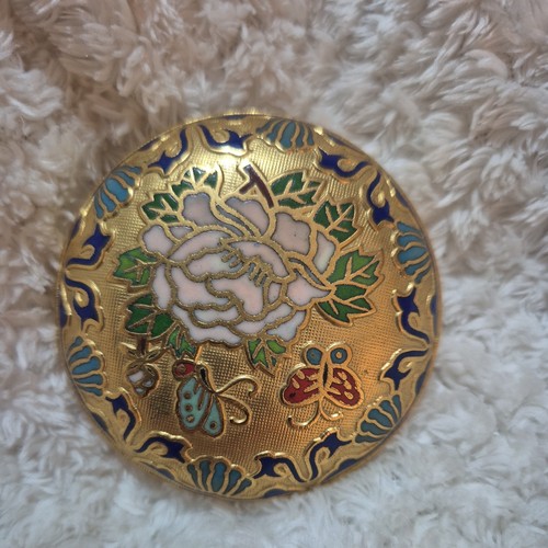 Vintage cloisonne enamel brass - enamel,