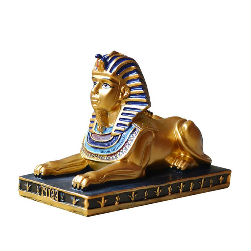 Gold tone egyptian sphinx - gold,