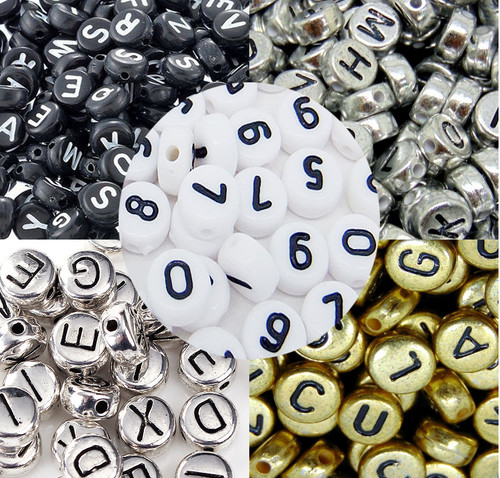 Acrylic alphabet beads - acrylic, 6mm