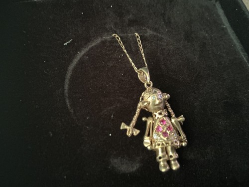 Rag doll necklace 9ct gold - rag,