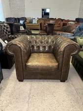 Chesterfield Brown Faux Leather Club Chair