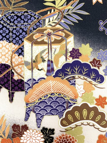 Japanese fabric oriental bird - fabric,,