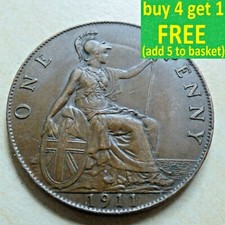King George V One 1 Penny