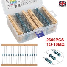 2600 pcs Resistors Assortment Kit 130 Values 1-10M 1/4W 1% Metal Film Set Pack