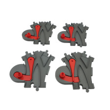 LEGO ® DUPLO RAILWAY TRACKS 4 TRAIN GREY (DBG) points red track train track