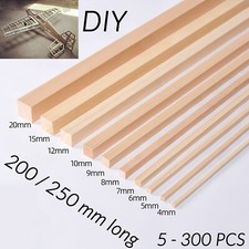 Balsa Wood Square Rod Bar Strips Aircraft Ship Model DIY 3/4/5/8/10x250mm