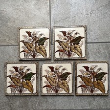 5 Vintage Ceramic Tiles Bold Floral Decorative Splashback 6” x  6”