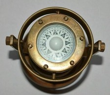 Antique Brass nautical gimbal compass vintage ship's binnacle gimballed compass