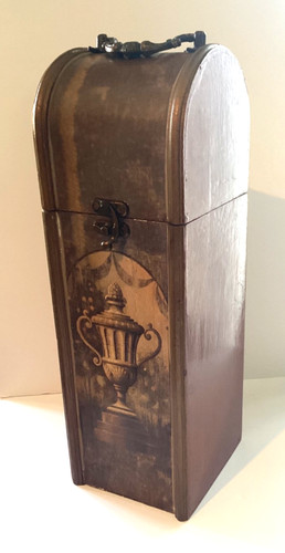 Vintage ornate wooden wine - wooden,