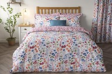 Cotton Rich Floral Design Duvet Cover Set and/or Coordinating Curtains All Sizes