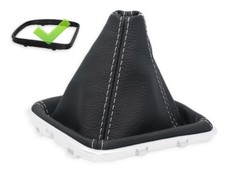 GEAR GAITER LEATHER FOR FORD C-MAX 2 2010-2019 STITCH WHITE + PLASTIC FRAME