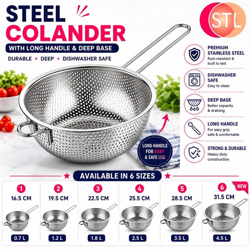 Colander strainer with long - colander,