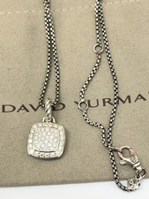 DAVID YURMAN Albion Sterling Silver With  Pave Diamonds 14mm Necklace