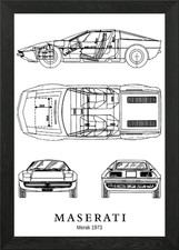 BNW Maserati Merak 1973 Framed