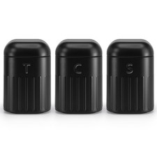 Tea Coffee & Sugar Canisters Set of 3, Bread Bin Bread Box Kitchen Storage