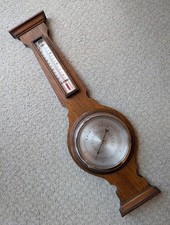 Antique Wooden Banjo Barometer