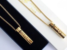 30" SOS NECKLACE/PENDANT MEDICAL ALERT/INFORMATION/STAINLESS STEEL TALISMAN GOLD