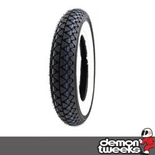 1 x 3.50-10 51J TL (Front Or Rear) Kenda K333 Whitewall Motorcycle Tyre (New)