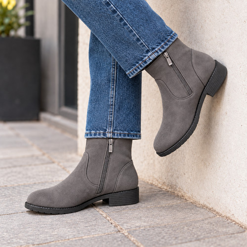 Womens ankle boots double - double, zip