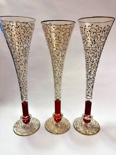Handblown glass candle - glass,
