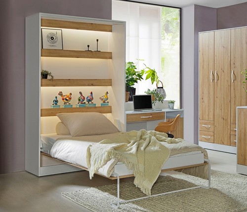 King size vertical wall - size, bed