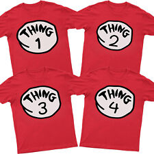 Thing One 1 And Thing Two 2 T-Shirt Funny Book Day Costume Adult Kids  Xmas