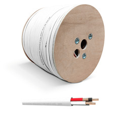 QED QX16/4 4-Core Flame Retardant Speaker Cable White 16AWG PVC Sheath Per Metre