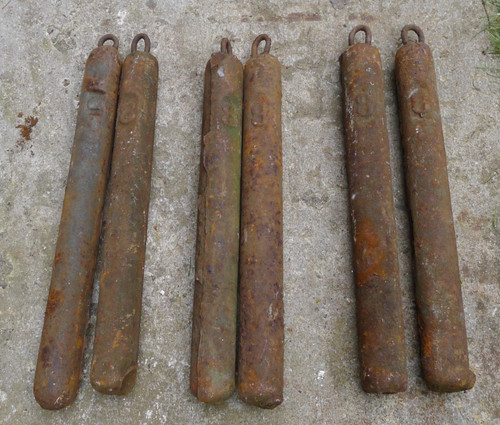 Antique iron sash window - 2x,