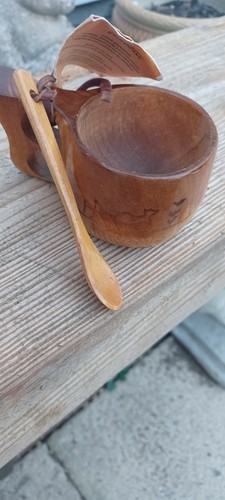 Natural wooden handmade cup - natural,