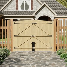 Large Double Door Driveway Gate Pressure Treated Pedestrian Garden Gates 7.9X6ft