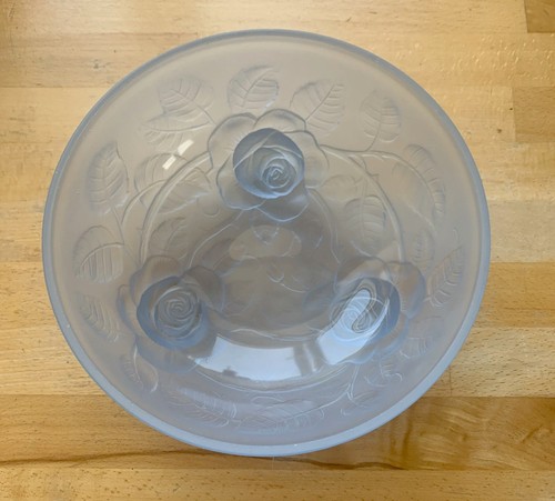Art deco frosted blue glass - art,