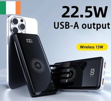 20000mAh / 10000mAh Power Bank Battery Charger Wireless and USB Built-in 4 Cable