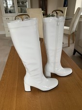 White Retro 60s 70s knee