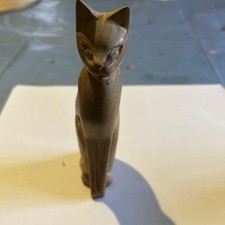 Wooden Cat Sculpture 15cm
