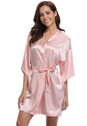 Womens silk satin robe kimono - womens,