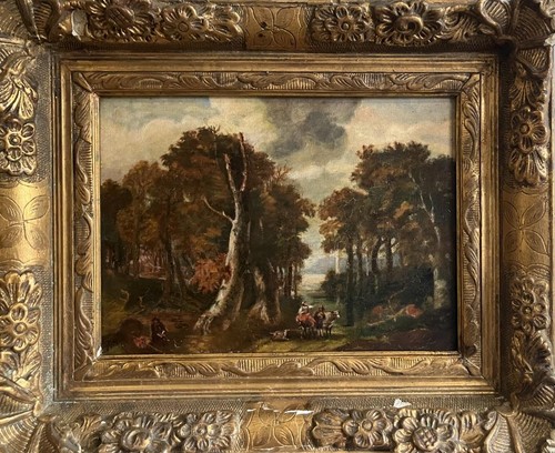 Antique oil painting dutch old - oil,