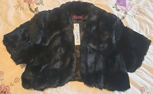Black faux fur - faux,