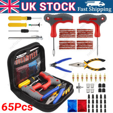 Tyre Puncture Repair Kit Motorcycle Car Van Tubeless Tire Tool Plug Emergency UK