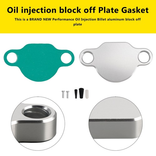 Oil injection block off - , plate
