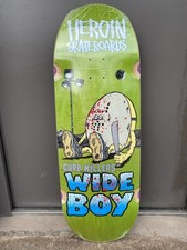Heroin Skateboard Deck. Curb Killer Wide Boy 10.75" GREEN. Free Grip & Ship