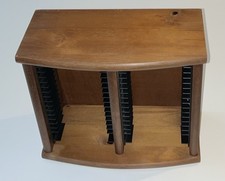 Solid Pine Wood CD Storage Rack Free Standing Tower Holds 36 CDs Vintage Music