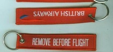BRITISH AIRWAYS KEY-RING 2-PC SET: REMOVE BEFORE FLÜGHT (BA) BRITISH AIRWAYS