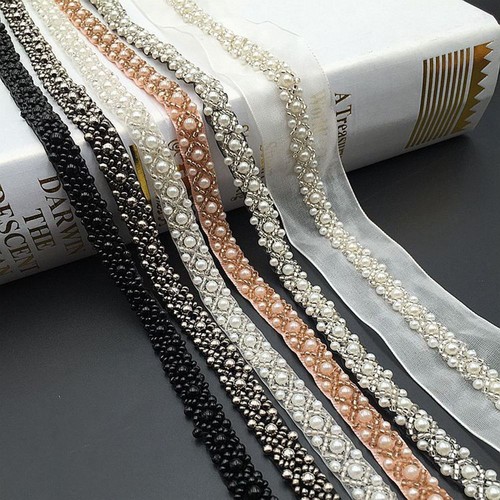 Beads lace trim - ribbon, wedding